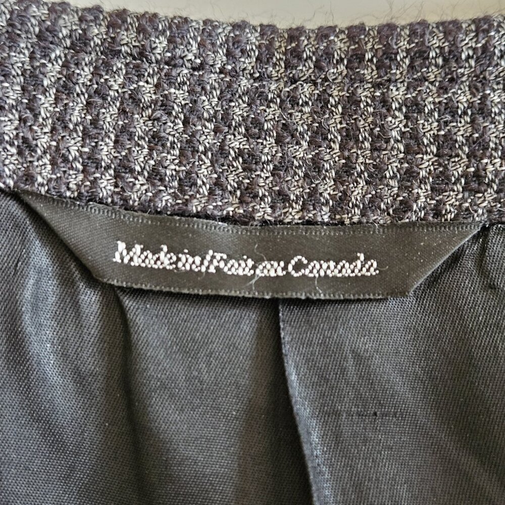 Savile Row Blazer Mens US 46 Black Gray Wool Alpaca Lined 2B Ventless Vtg FLAWS - Picture 3 of 16